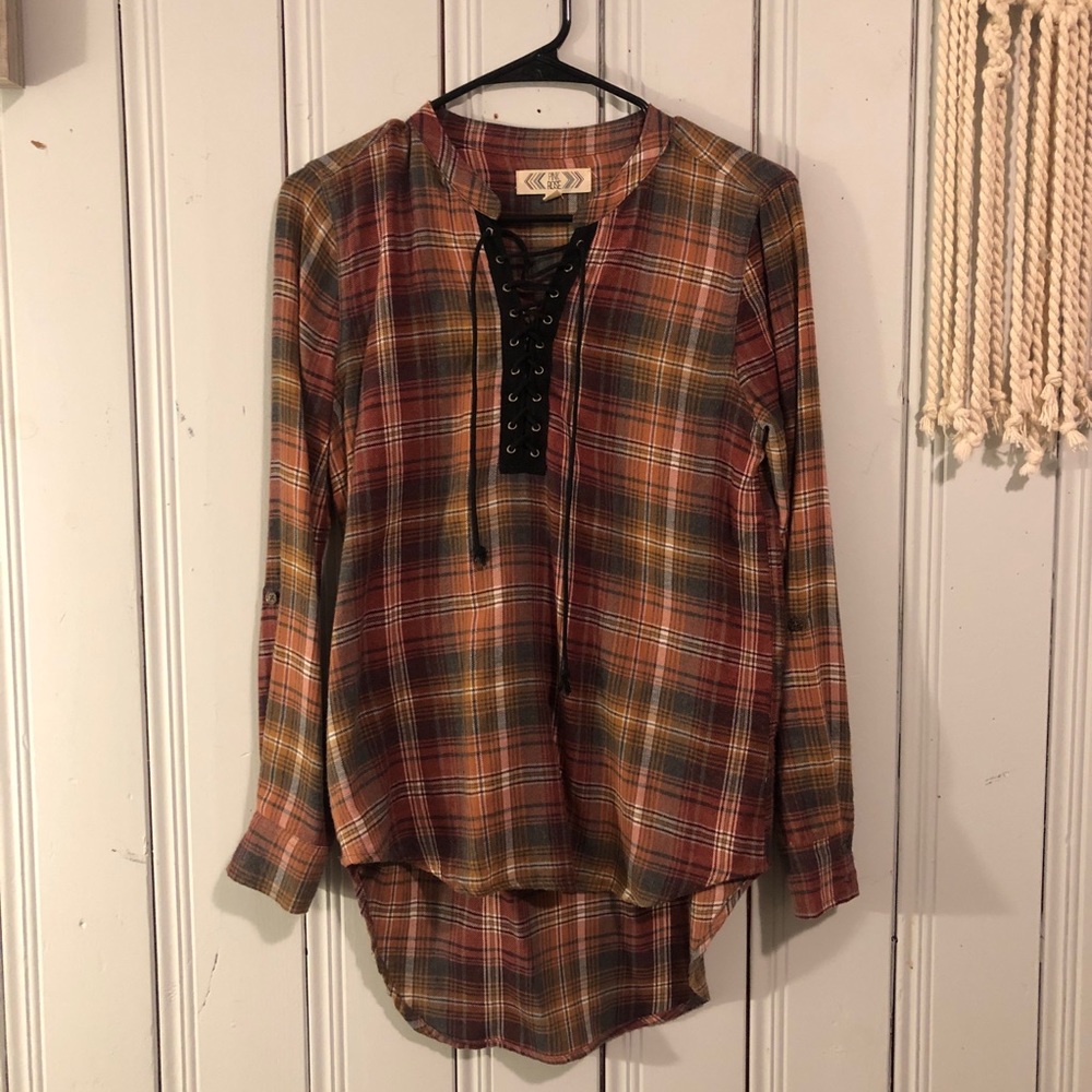 Plaid Lace Up Flannel